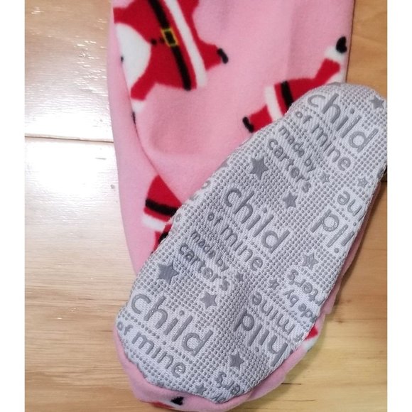 Child of Mine Santa Pink Footed Zip Pajamas 5T - Picture 4 of 4